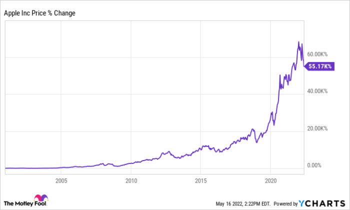 Apple stock price usd